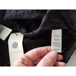 Socialite Black Eyelet Lace Crop Top 3/4 Balloon Sleeve Womens Size Medium Photo 7