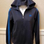 Adidas Full zip up  hooded navy jacket. Sz M Photo 0
