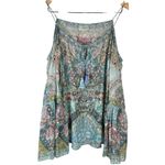 Camilla Silk Drop Shoulder Metallic Sparkle Embellished Boho Top Blouse XS Photo 1