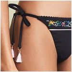 Nanette Lepore  Vamp Swim Bikini Bottom Tassel Tie Black Size 10 Photo 2