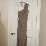 Azazie  High Neck Rhistone one Shoulder Bridesmate Gown Maxi Dress Photo 4