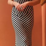 Monteau Black And White Striped Maxi Dress Photo 4