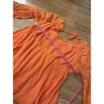 Torrid Orange Swiss Dot Lace Detail 3/4 Sleeve Tunic Blouse Size 1 Photo 6