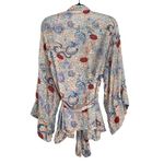 Roller Rabbit Asian Kimono Inspired Long Sleeve Satin Floral Luxury Robe XS/S Photo 1