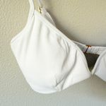 L*SPACE | NWT Helena Bikini Top White Ribbed Adjustable Wired Front | Size XL Photo 2