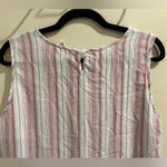 BeachLunchLounge Size Large White and Red Stripe Loose Fit Tank Photo 6