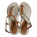 Soludos New Classic Tan Leather Thong Sandals Women’s Size 7.5 Espadrille Sole Photo 3