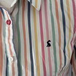 Joules Women’s Pastel Colorful Striped Button Down Shirt Size 6 Pink Photo 1