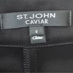 St. John  Collection Emma Satin Ankle Pants Caviar Black 8 Photo 6