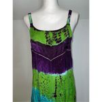 Women’s Tie Dye Spaghetti Strap Dress/top MEDIUM Green Photo 2