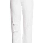 frame denim FRAME Le Hollywood High Waist Ripped Crop Straight Leg Jeans In Blanc Rips Photo 1