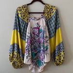 Free People Positano Printed Peasant Blouse Top Photo 3