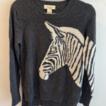 Peck & Peck  2 Ply 100% Cashmere Gray Zebra Sweater Small Photo 0