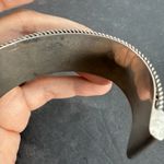 Vintage Silver Plate Black Rhinestone Cuff Bracelet Eternity Weave Rope Twist Photo 5