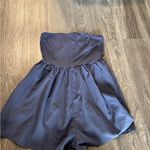 SheIn Dusty Blue Strapless Romper Photo 2