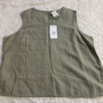 Dolcezza Sleeveless 100% Linen Shirt Womens 2XL Sage Beachy Artsy Lagenlook Pink Size XXL Photo 0