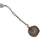 Handmade Agate Slice Pendant Leather Cord Necklace 3.5x3.5” Boho Natural Brown Photo 2