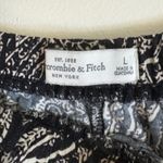 Abercrombie & Fitch  Paisley‎ Skirt Elastic Waist Flowy Boho Black White L Photo 2