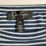 Jessica Simpson Womens Sweater Plus 1X Black Striped Blouse Pullover Stretch Photo 4