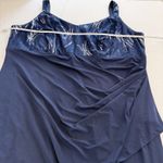 Alex Evenings Alex Evening Blue Sequins Two Piece Jacket Sleeveless Midi Dress Size 24W Photo 9