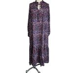 Y.A.S Yasmalone Oversized Floral Long Sleeve Maxi Dress Boho 7/8 Sz Small Black Photo 1