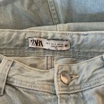 ZARA TRF Mid Waist Long Denim Maxi Midi Skirt Size Small Light Wash Front Slit Photo 4