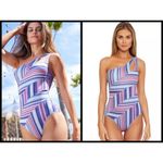 Becca 💕 South Coast Arabella One Shoulder One Piece Swimsuit Starry Night M NWT Photo 2