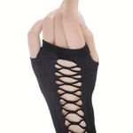 Gothic Ripped Hollow Out Emo Fingerless Punk long Gloves Women Gothic Black Photo 4