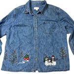 cj banks Vintage  Denim Christmas Button Down Shirt 2XL Photo 0