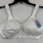 Playtex ‎ Secrets White Floral Jacquard Full Coverage Underwire Bra 40 D New Photo 0
