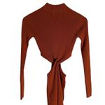 Ronny Kobo Opal Baked Clay Ribbed Knit Long Sleeve Cut Out Maxi Dress Size XS Orange Photo 12