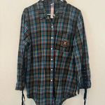 Savage X Fenty TIED UP TARTAN PJ RAW HEM SLEEP SHIRT Streetwear Comfy Medium Photo 0