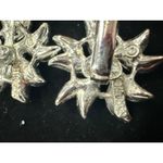 1967 Sarah Coventry Aurora Blaze AB Clip On Earrings Starburst Silvertone Silver Photo 2
