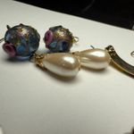 Dangle Drop Pierced Earrings Lot Of 3 Bead / Rhinestone Mix Photo 6