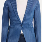 Betabrand  Blue Striped Women's Blazer 🤍💙 Photo 0