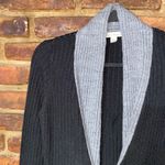 Donna Morgan  Black Gray Ribbed Knit Toggle Cardigan Sweater Women's Size Small Photo 1