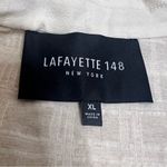 Lafayette 148  Ramira Fringe Linen Blazer Open Front Cream Light Academia Sz XL Photo 7