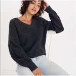 Madewell Pleat Sleeve Wool Silk Blend Pullover Sweater Gray Size M Photo 0