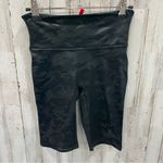 Spanx Black Camo Faux Leather Biker Short Womens Size Small Photo 1