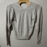 Free People  Light Grey Ribbed V- Neck Sweater  Cashmere Blend Size‎ Large Photo 2