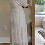 Versona Cream maxi Dress With Sleeves Photo 4