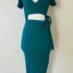 Free People  Beach Wrap Green Dress Size Medium NWOT Photo 0