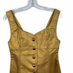 Free People  Goldie Mini Leather Dress Gold Size 6 Photo 6
