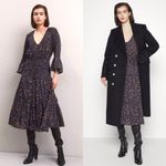 Veronica Beard NWT Shireen Button-Front Floral Print Pleated Dress in Ink Sz 2 Photo 2