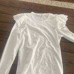 joe's jeans  White Ruffled Blouse Photo 5