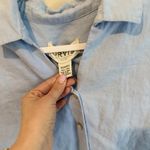 Orvis  Classic Button Up Shirt Womens M Blue Linen Long Sleeve Collared 1852 Photo 2