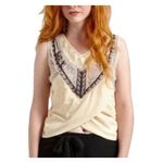 Free People Sahara Beaded Crochet Cross Over Tank Top in Tea Size Medium Womens Photo 8