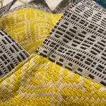 Boutique boho carpet bag textured textile woven beaded fringe tote bag Blue Photo 12