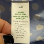 Aerie  blue white smocked maxi dress bohemian cottagecore polka dot pattern med Photo 6