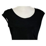 Clara Sun Woo Dress Size Small Ruched Slimming Black Faux Wrap Work Classic Photo 3